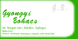 gyongyi bohacs business card