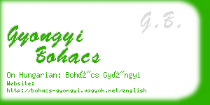 gyongyi bohacs business card